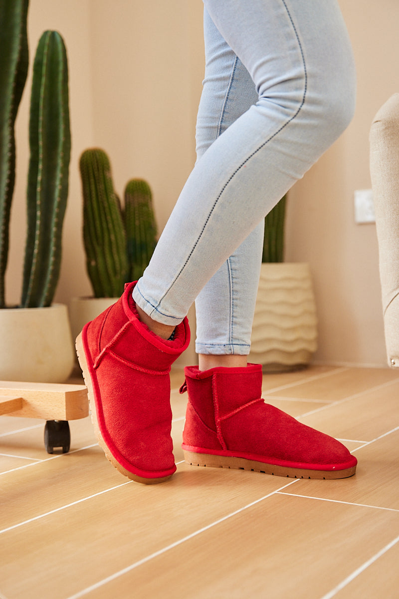 UGG Faux Fur-Lined Classic Short UGG Boots - Red