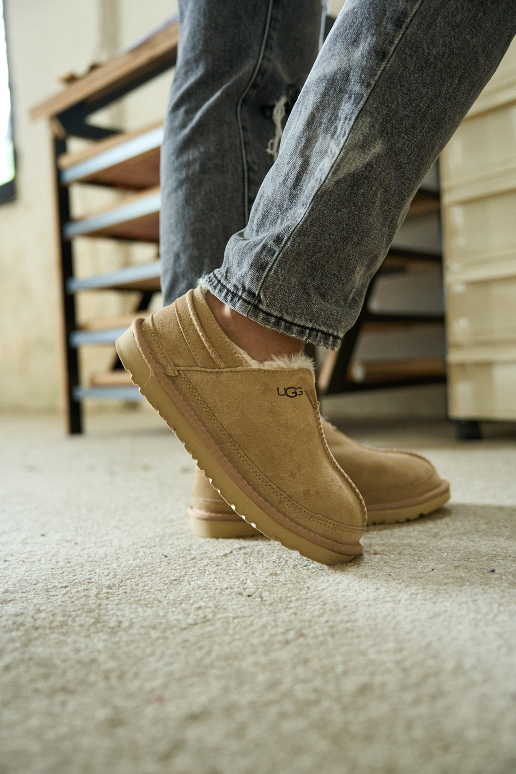 UGG Brisk Feels Wool Blend Slipper Boot - Sand