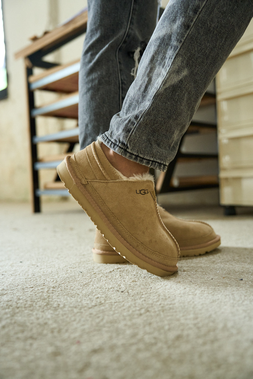 UGG Brisk Feels Wool Blend Slipper Boot - Sand