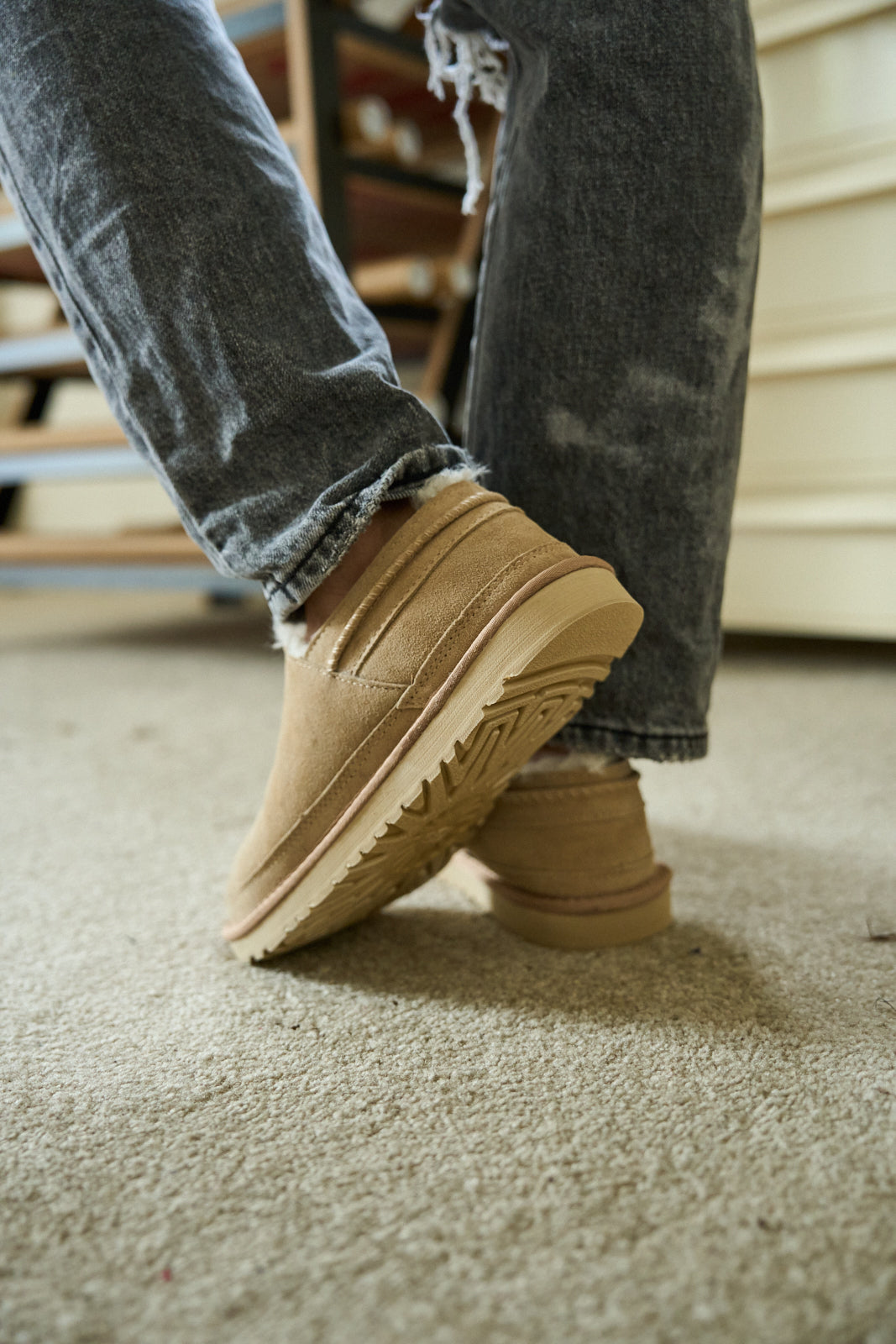 UGG Brisk Feels Wool Blend Slipper Boot - Sand