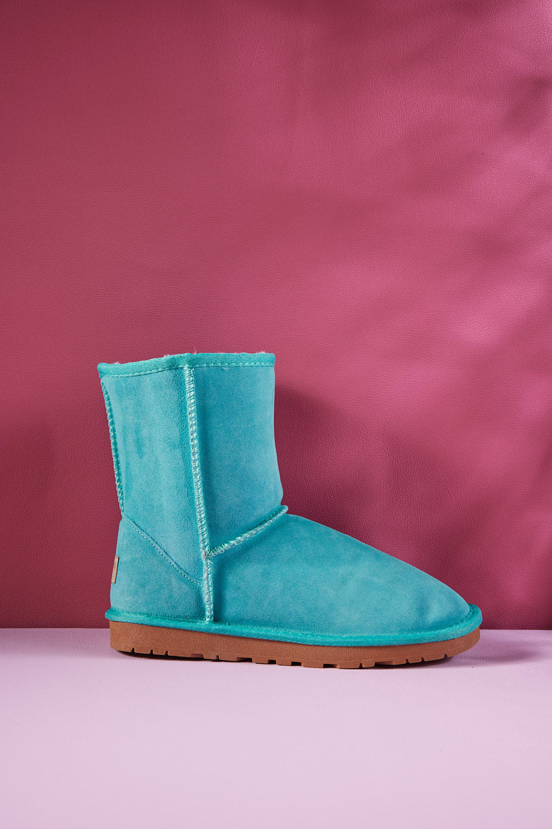 UGG Lovett Wool Blend Suede Shearling Boots - Turquoise