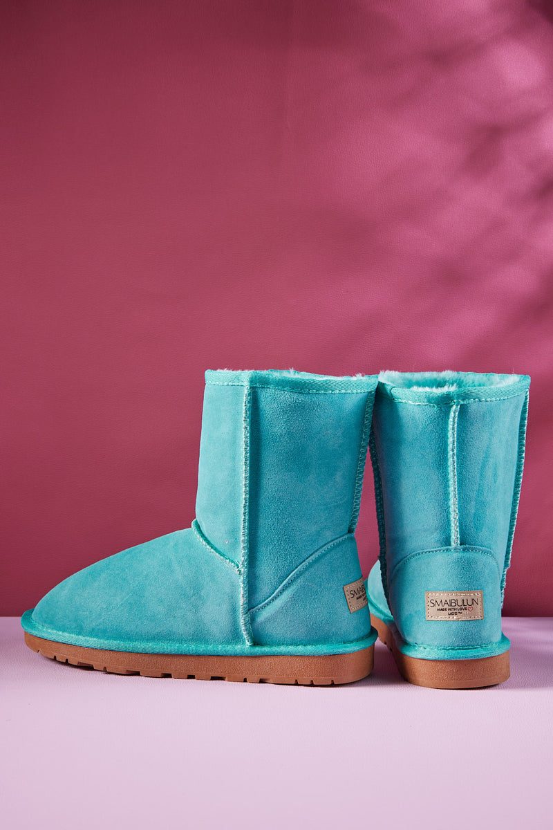UGG Lovett Wool Blend Suede Shearling Boots - Turquoise