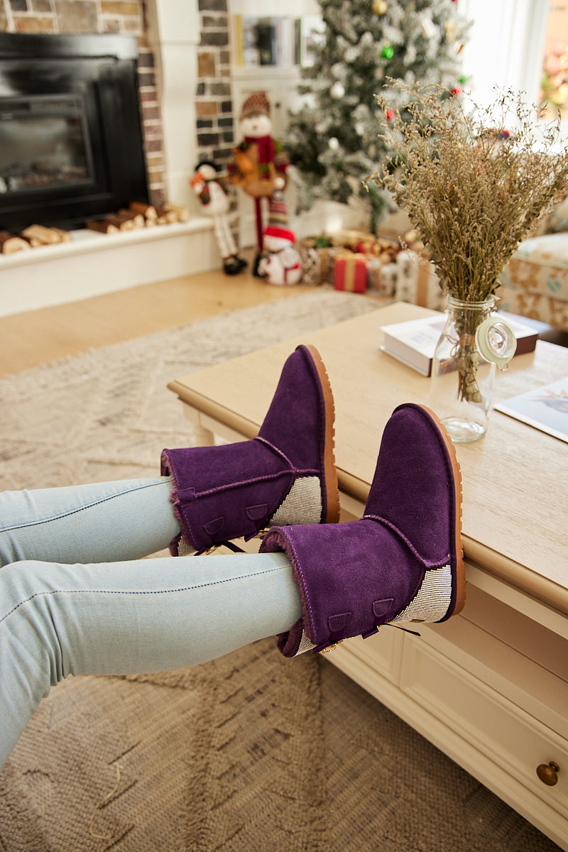 UGG Rhinestone Dual Bailey Bow Glam UGG Boots - Violet