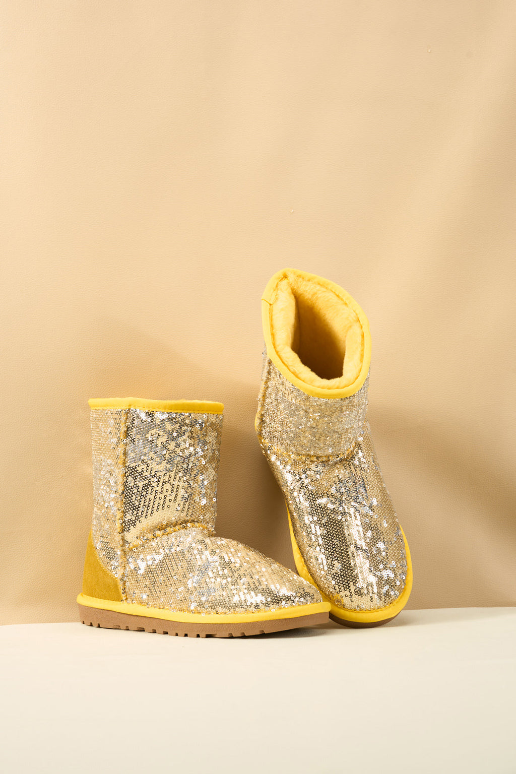 UGG Dallas Glam Sequin Shearling Boots - Yellow